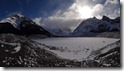 In den Wolken versteckt sich der Cerro Torre